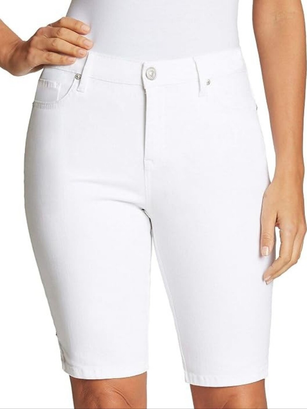 Liz Claiborne White Bermuda Shorts - Clean Knee-Length Fit